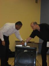 Beacon Hill MLK Event - Clarence Cal & Paul Goade Setting Up
